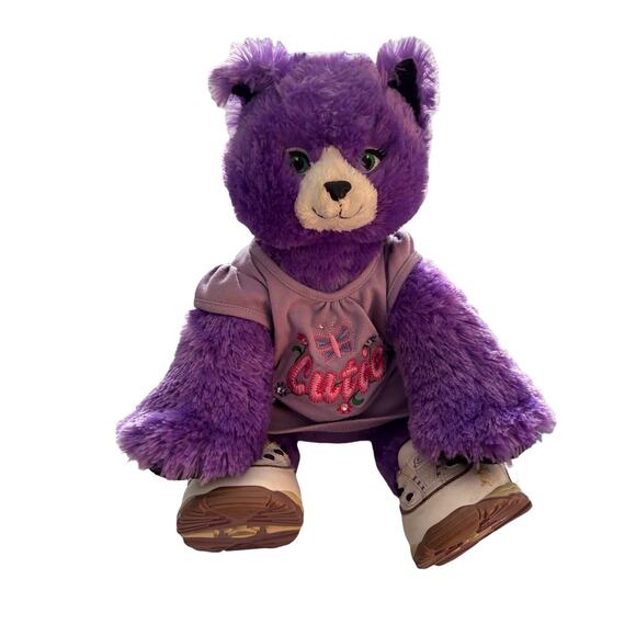 Build A Bear Purple KOOKY SPOOKY Kitty Cat Plush Halloween Bow BABW Shoe Outfit - Picture 5 of 9